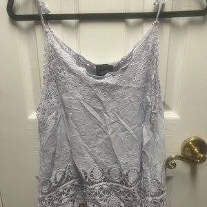 Buckle Light Purple Lace Tank Top